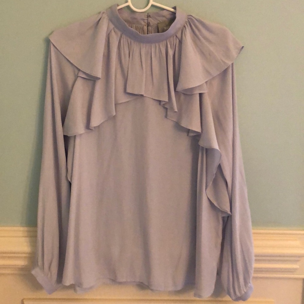 Anthropology blouse, light blue, size Large